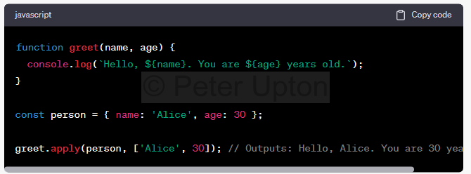 JavaScript Apply